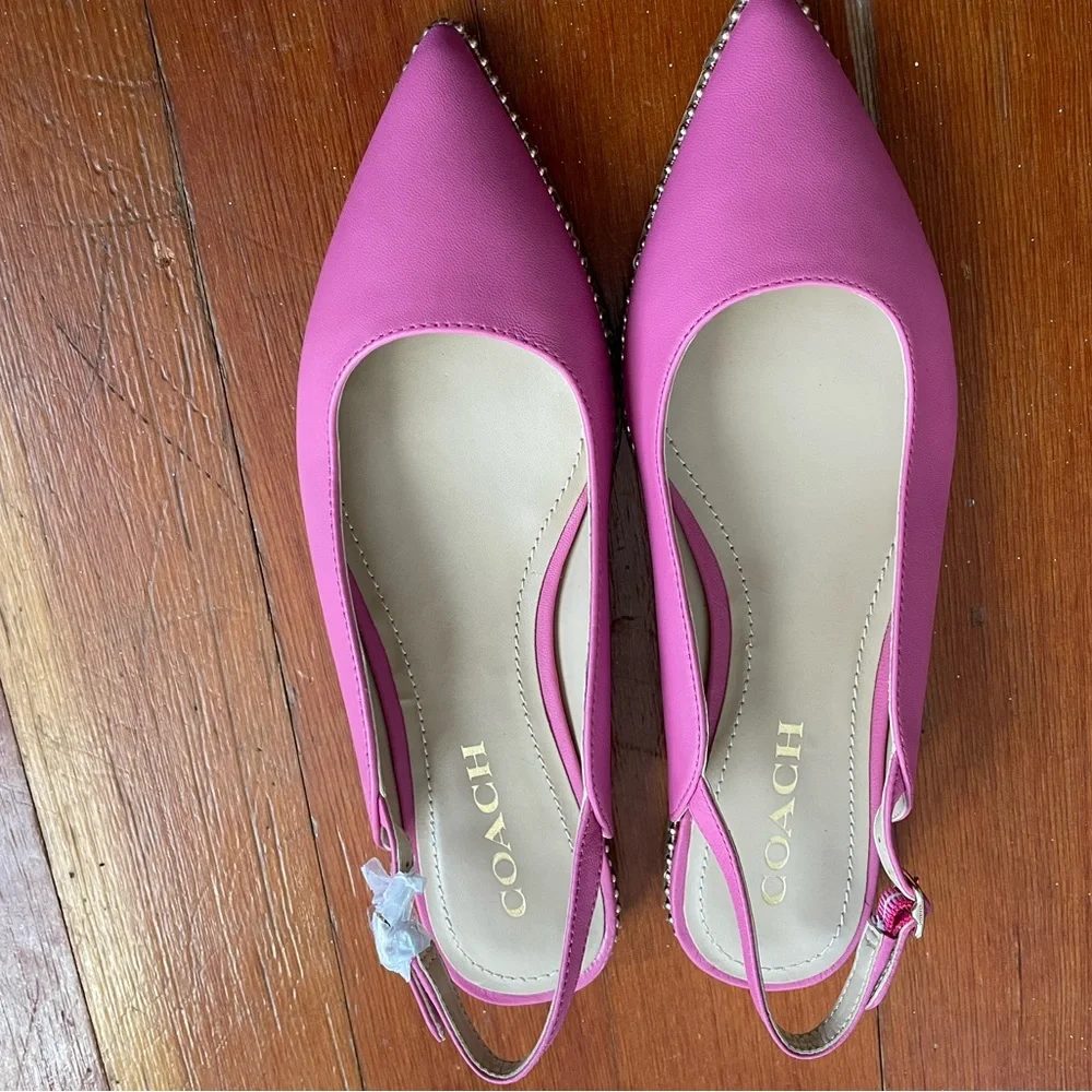 Coach Fuchsia Slingback Flats - Picture 1 of 7